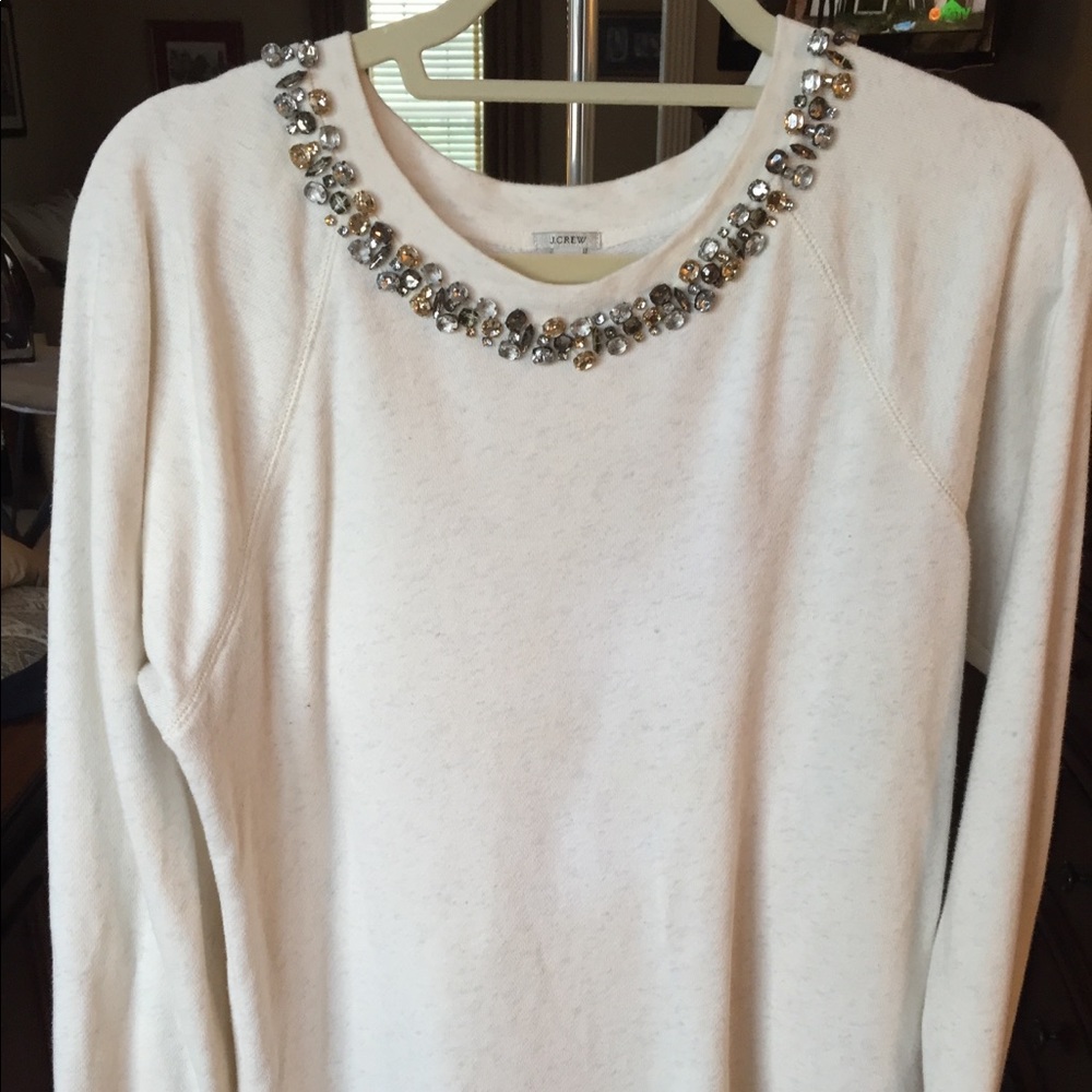 J.Crew colored rhinestone sweatshirt